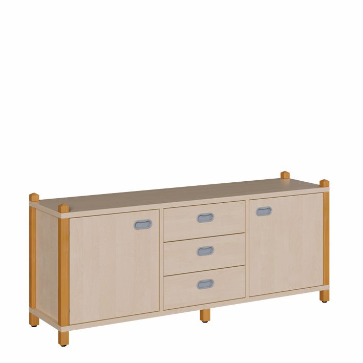 ST Raumteilerschrank 60 cm, 2 Türen/3 Dekorschübe